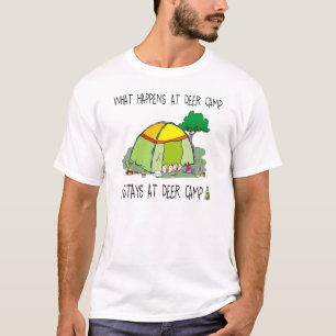 起こる何がシカのキャンプで Tシャツ