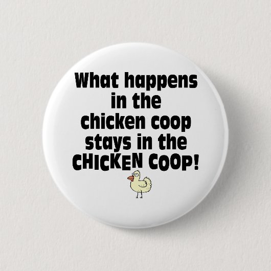 起こる何が鳥小屋で 缶バッジ (正面)