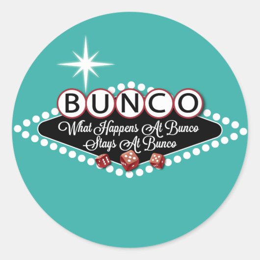 起こる何がBuncoのおもしろいでBuncoの滞在で ラウンドシール (正面)