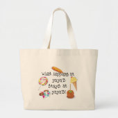 起こる何がYaYaでYaYaの滞在で! ラージトートバッグ (正面)