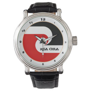 起亜オラとマオリ国旗ニュージーランドファッション/スポーツ  腕時計