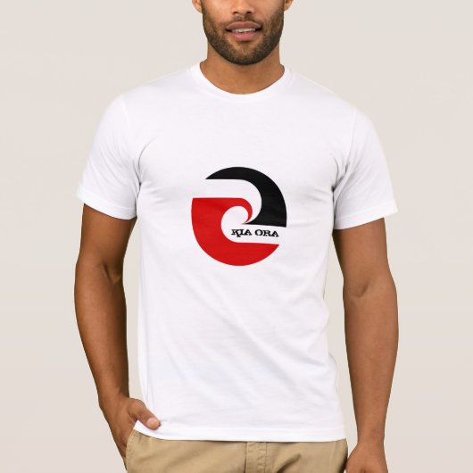 起亜オラ&マオリ国旗、ニュージーランド/スポーツ、ラグビー Tシャツ (正面)