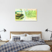 起伏のあるシーンを持つ州のマップビュー キャンバスプリント (インサイチュ (寝室))