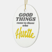 起業家の良来い事を人に押し寄せる セラミックオーナメント (左)