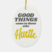 起業家の良来い事を人に押し寄せる セラミックオーナメント (正面)