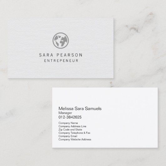 起業家ブラックグローブアイコンプロフェッショナル 名刺 (正面/裏面)