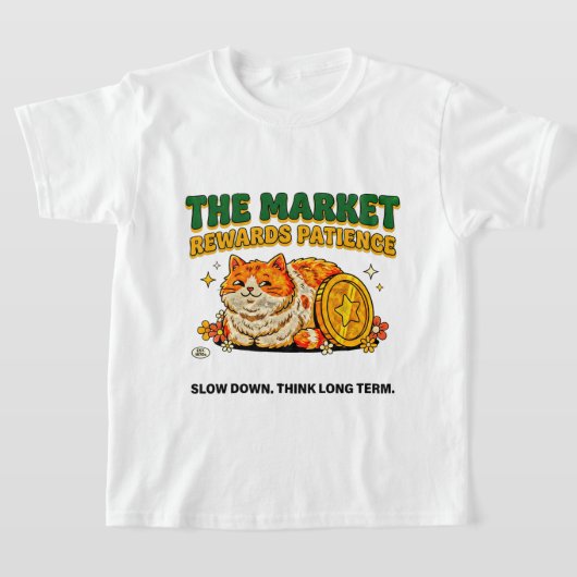 起業家ボスベイビーキャットマーケットは忍耐に報いる Tシャツ (レイダウン)