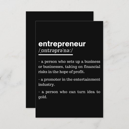 起業家定義おもしろい業者ギフト ノートカード (正面/裏面)