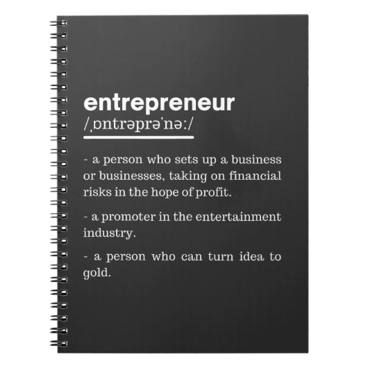 起業家定義ユーモア ビジネスオーナー ギフト ノートブック (正面)