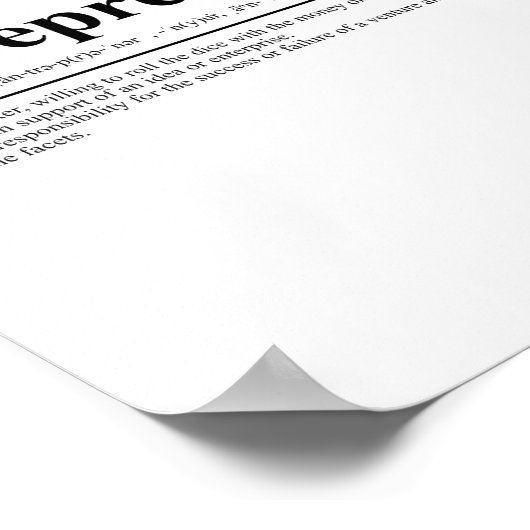 起業家定義 |やる気を起こさせる引用文 ポスター (角)