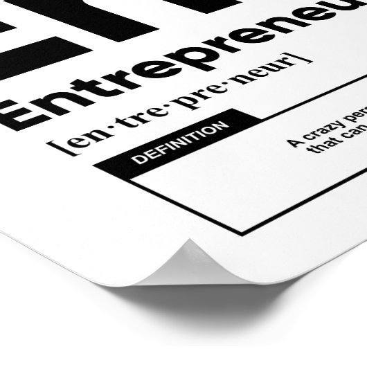 起業家定義 |やる気を起こさせる | ポスター (角)