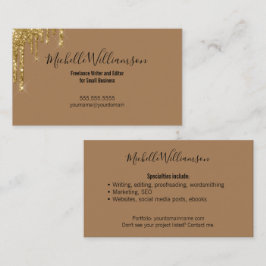 起業家小規模企業のオーナーのフリーランス金ゴールド 名刺