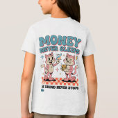 起業家猫上司 - お金のハッスルギフト トライブレンドTシャツ (裏面)
