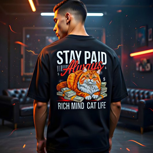 起業家猫上司 - 稼ぎ続ける、豊かな心の猫 Tシャツ