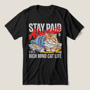 起業家猫上司 - 金持ちマインド お金 ハッスル トライブレンドTシャツ