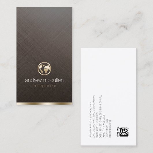 起業家金ゴールドグローブアイコンつや消しメタル 名刺 (正面/裏面)