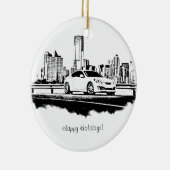 起源のクーペの側面によって撃たれる黒いブラシストローク セラミックオーナメント (右)