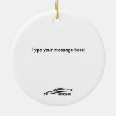 起源のクーペの側面によって撃たれる黒いブラシストローク セラミックオーナメント (裏面)