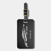 起源のクーペの白いシルエットのロゴ ラゲッジタグ (正面縦)