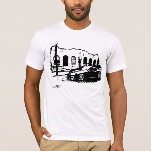 起源のクーペの白黒グラフィック Tシャツ (正面)