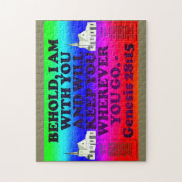 起源の28:15からの聖書の詩。 ジグソーパズル