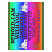 起源の28:15からの聖書の詩。 テーブルクロス (正面)