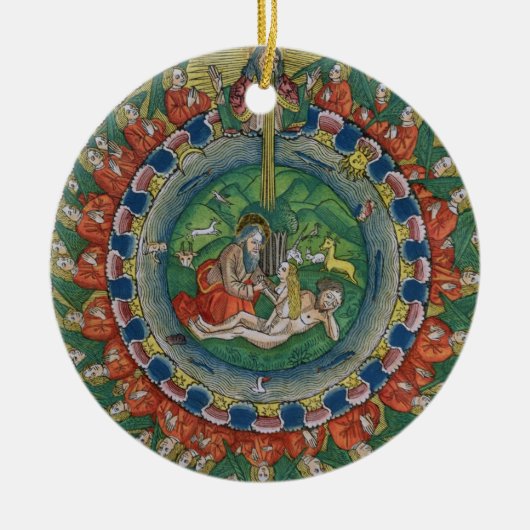 起源の2:22神によって作成されるイブ、frのコピーを摸写して下さい セラミックオーナメント (正面)