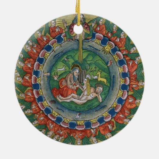 起源の2:22神によって作成されるイブ、frのコピーを摸写して下さい セラミックオーナメント (裏面)