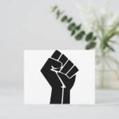 起立した拳/黒のパワーシンボル ポストカード (スタンド正面)