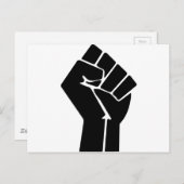起立した拳/黒のパワーシンボル ポストカード (正面/裏面)