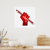 起立拳の鉛筆 ポスター (キッチン)