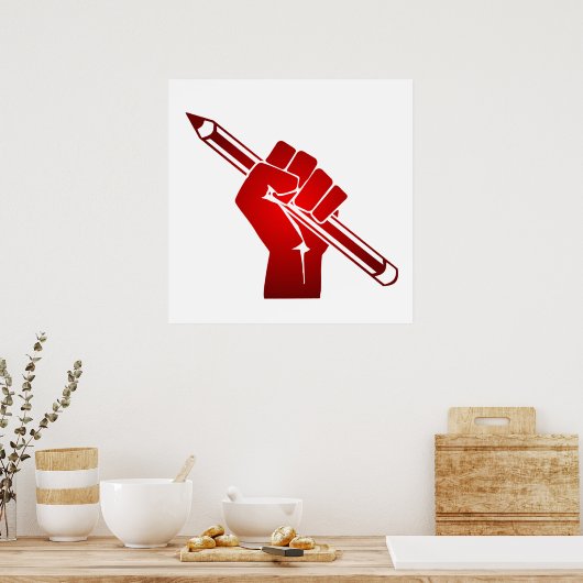 起立拳の鉛筆 ポスター (キッチン)