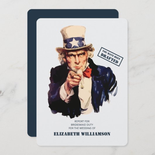 起草された！花嫁の職務 招待状 (正面/裏面)