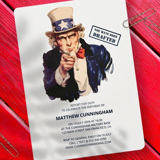 起草された！Bデイお祝い 招待状