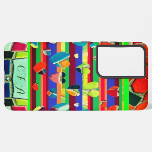 超おもしろい抽象芸術モザイク SAMSUNG GALAXYケース (左側面)