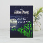 超かっこいいエイリアン＆UFOパーティーの招待状 招待状 (スタンド正面)