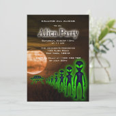 超かっこいいエイリアン＆UFOパーティーの招待状 招待状 (スタンド正面)