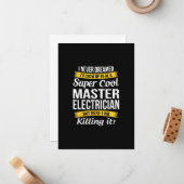 超かっこいいマスター電気技師 面白いギフト ノートカード (正面/裏面インサイチュ)