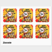 超かわいいアニメヒョウ子猫レインボーヘッドバンド スクエアシール (シート)