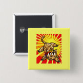 超かわいいアニメヒョウ子猫レインボーヘッドバンド 缶バッジ (正面&裏面)