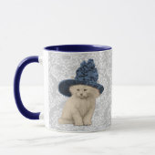 超かわいいヴィンテージ子猫ヴィンテージハットマグダマスク マグカップ (左)