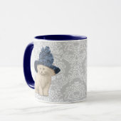 超かわいいヴィンテージ子猫ヴィンテージハットマグダマスク マグカップ (正面左)