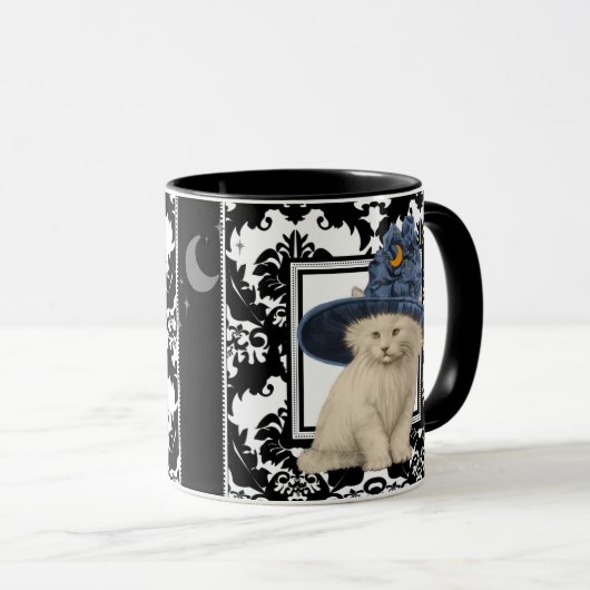 超かわいいヴィンテージ子猫ヴィンテージハットマグダマスク マグカップ (正面右)