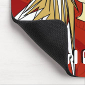 超かわいい女の子パワーアニメガールワイルドロングヘア マウスパッド (コーナー)