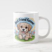 超かわいい子犬のベストフレンド ジャンボコーヒーマグカップ (右)
