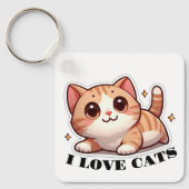 超かわいい子猫 私は猫が大好き キーホルダー (正面)