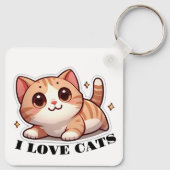 超かわいい子猫 私は猫が大好き キーホルダー (裏面)