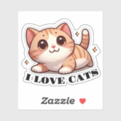 超かわいい子猫 私は猫が大好き シール (シート)