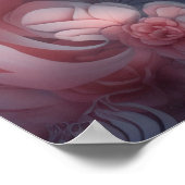 超かわいらしリアル抽象芸術ピンクフラミンゴオングレー ポスター (角)