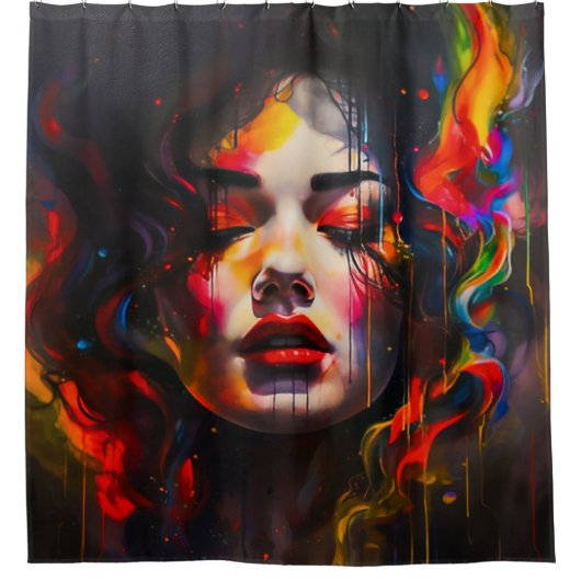 超はっきりしたリアルポートレート シャワーカーテン (正面)